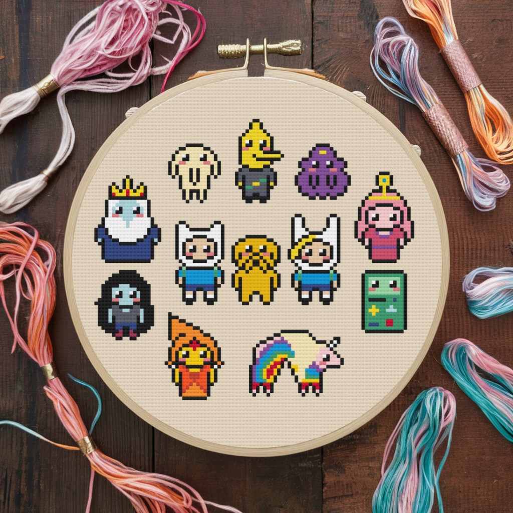 Adventure Time Cross Stitch Pattern, Video Game Cross Stitch Pattern