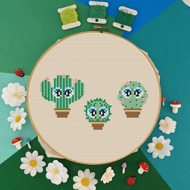 Cute Small Cactus Cross Stitch Pattern
