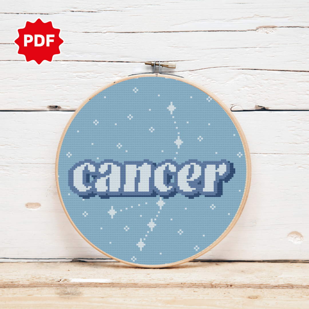 Zodiac Cross Stitch Pattern, Cancer Cross Stitch Pattern
