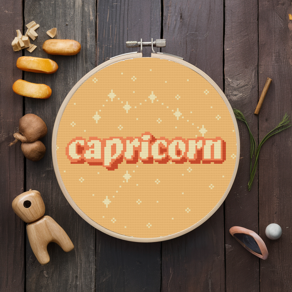 Zodiac Sign Cross Stitch Pattern, Capricorn Cross Stitch Pattern
