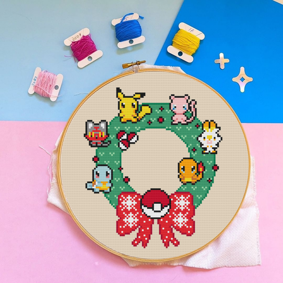 Pokemon Cross Stitch Pattern, Pikachu Cross Stitch Pattern