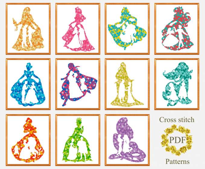 Disney Cross Stitch Pattern, Pocahontas Cross Stitch, Mulan Cross Stitch