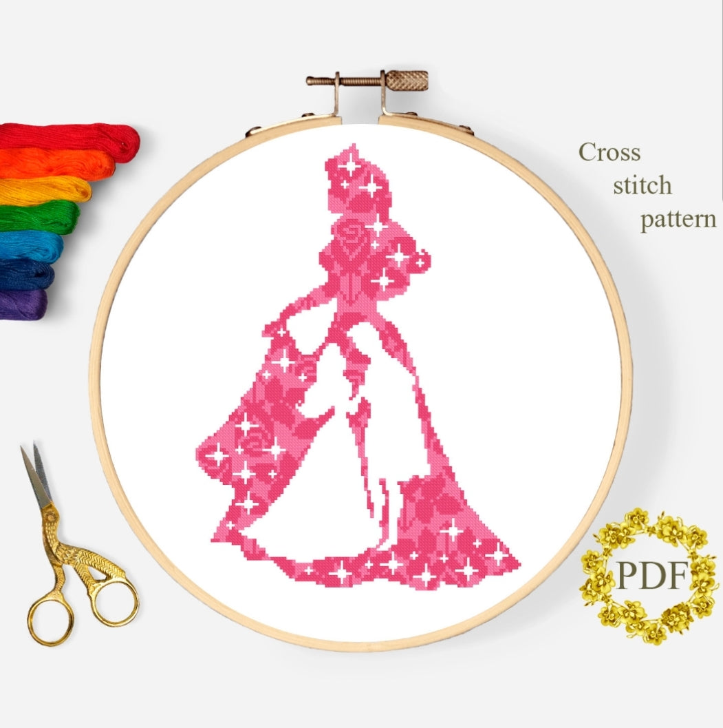 Aurora Cross Stitch Pattern, Disney Cross Stitch Pattern