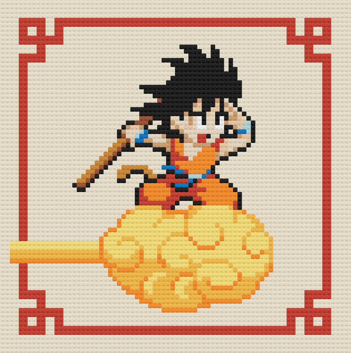Songoku Cross Stitch Pattern, Dragon Ball Cross Stitch Pattern