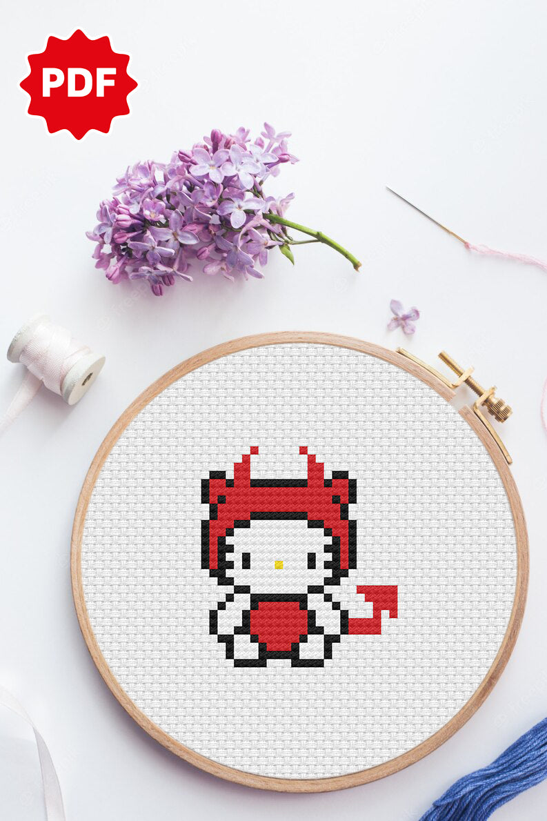 Hello Kitty Embroidery Cross Stitch