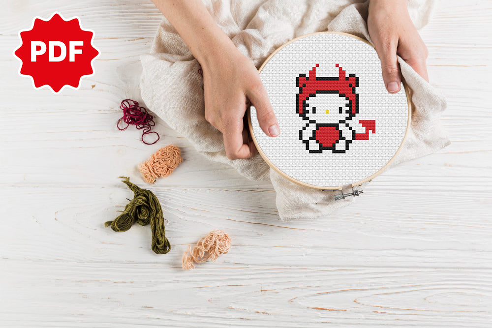 Evil Hello Kitty Cross Stitch