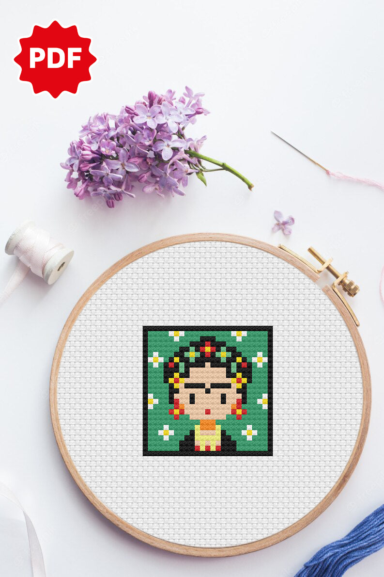 Frida Counted Cross Stitch Pattern