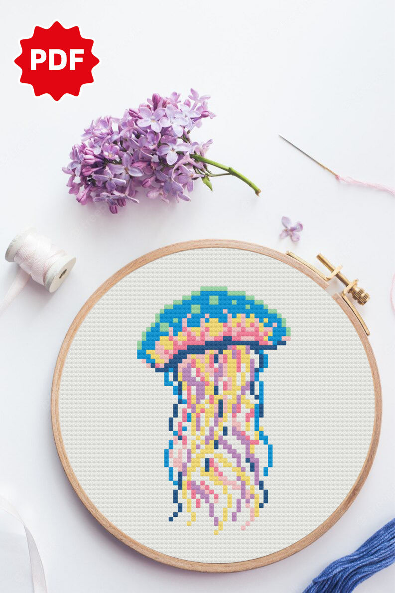 Jellyfish Counted Cross Stitch