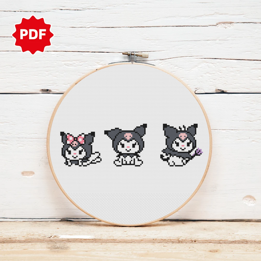 Kuromi Cross Stitch Pattern