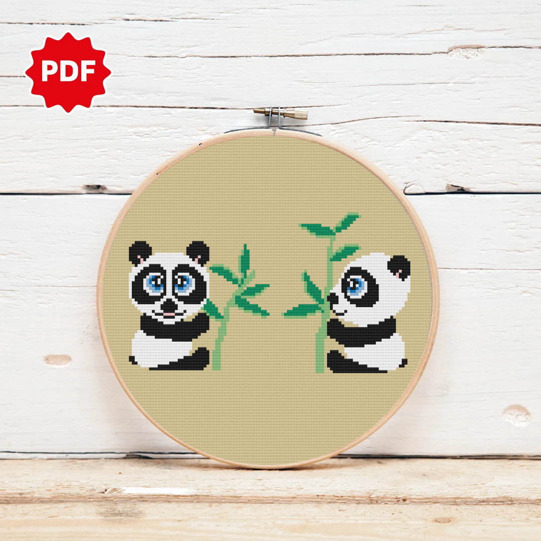 Cross Stitch For Beginner, Panda Cross Stitch Pattern