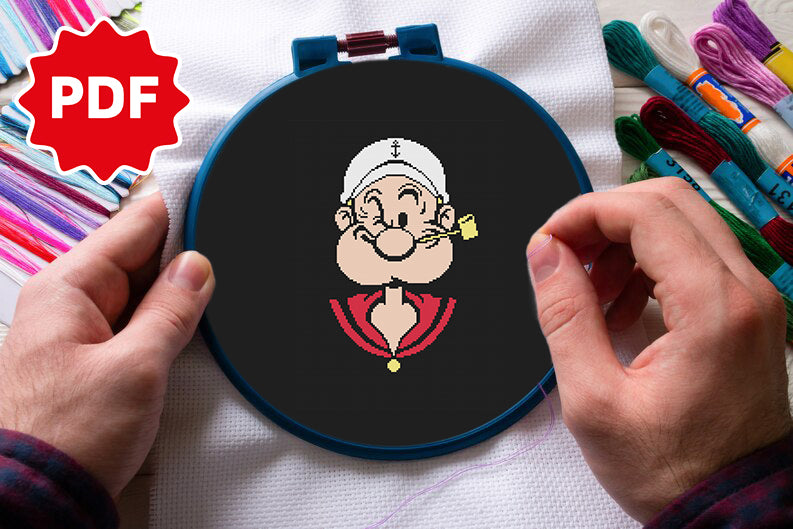 Vintage Cross Stitch, Popeye Cross Stitch