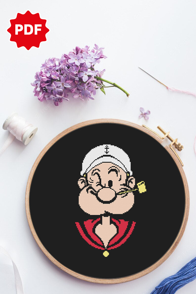 Popeye The Sailor Embroidery Pattern