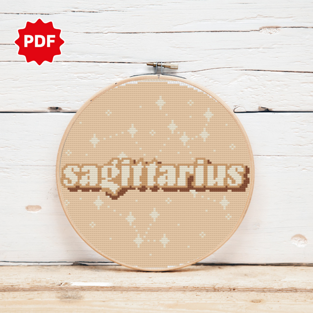 Zodiac sign cross stitch pattern, Sagittarius cross stitch pattern