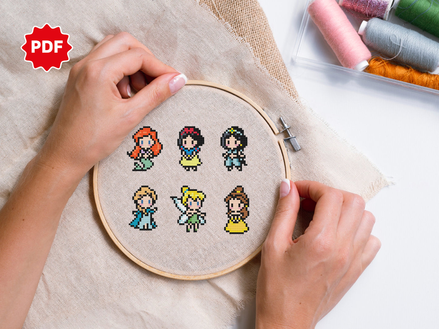 Small Disney Princess Cross Stitch Pattern | Instant Download