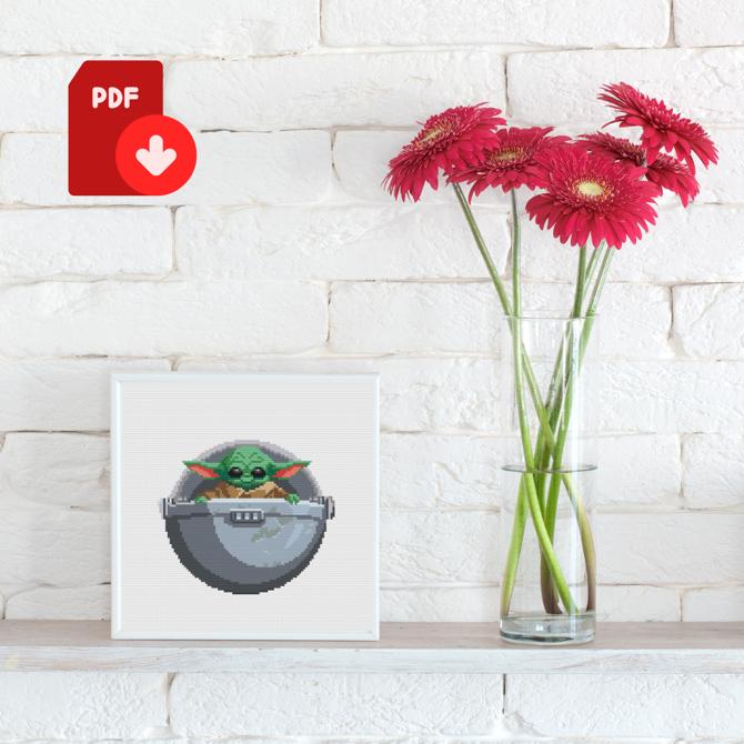 Yoda Cross Stitch Pattern, Star Wars Cross Stitch Pattern