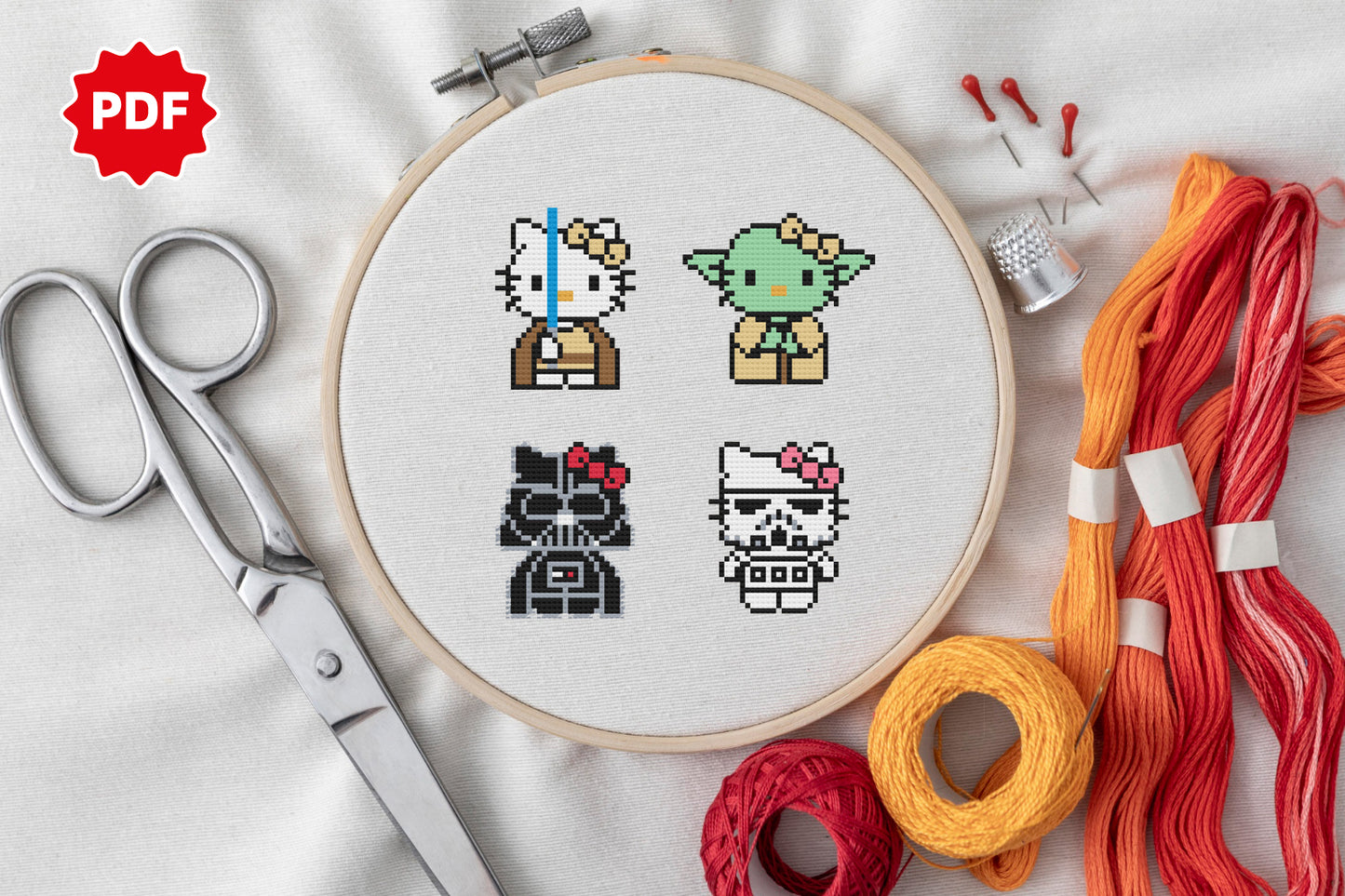 Star wArs Cross Stitch Pattern, Hello Kitty Cross Stitch Pattern