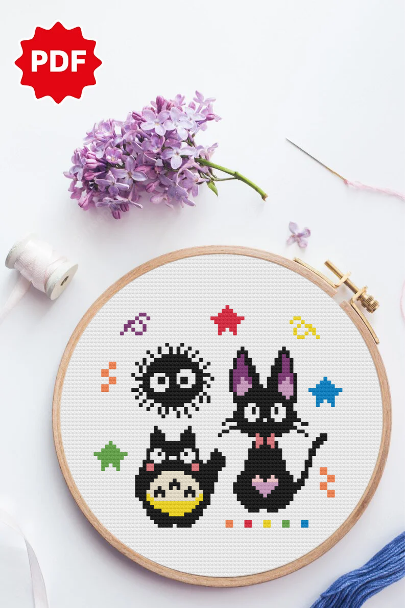 Studio Ghibli Cross Stitch, Anime Cross Stitch Pattern