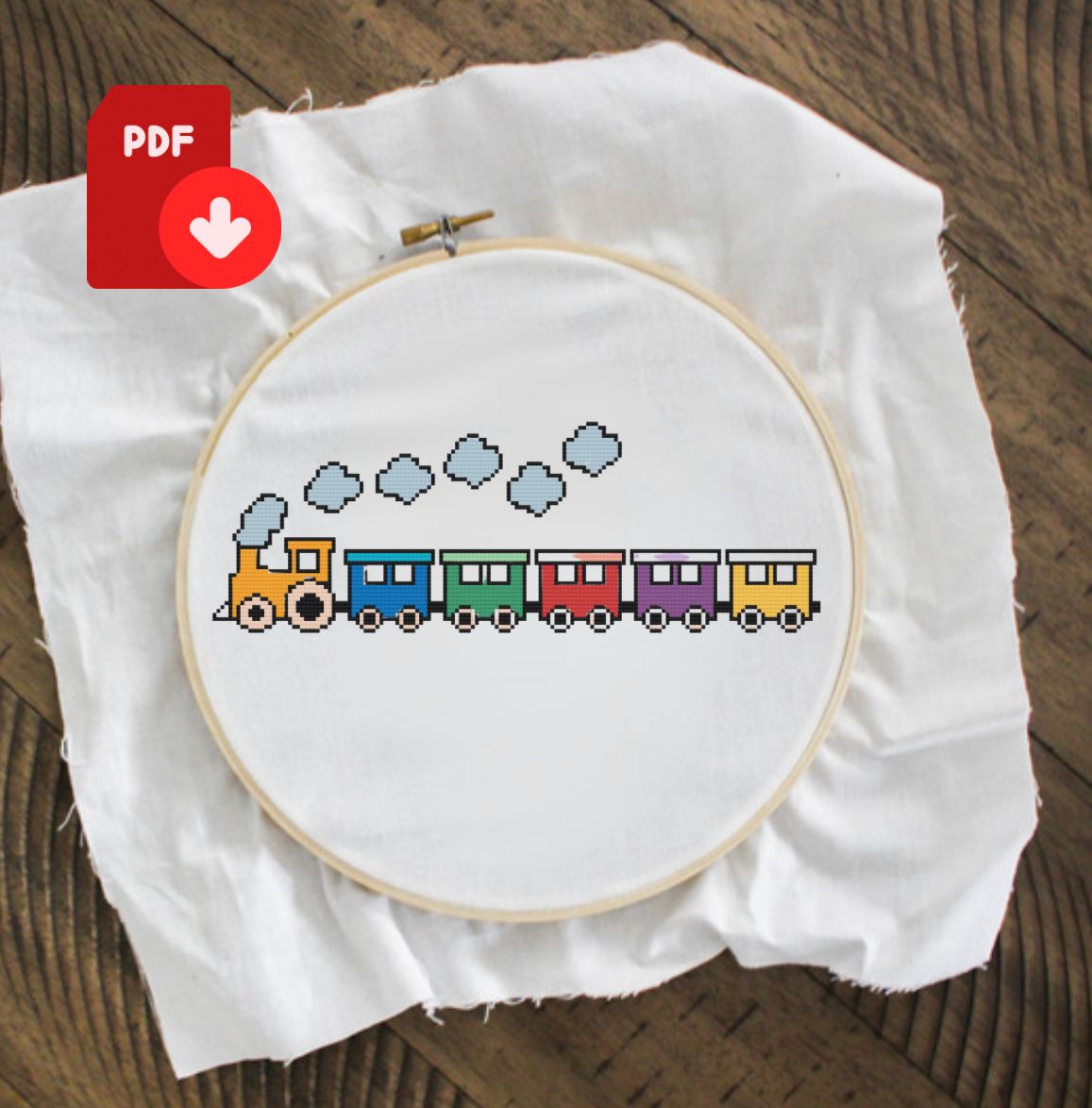 Baby Birth Cross Stitch Pattern, Train Cross Stitch Pattern