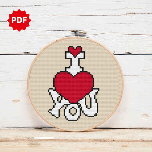 I Love You Cross Stitch Pattern