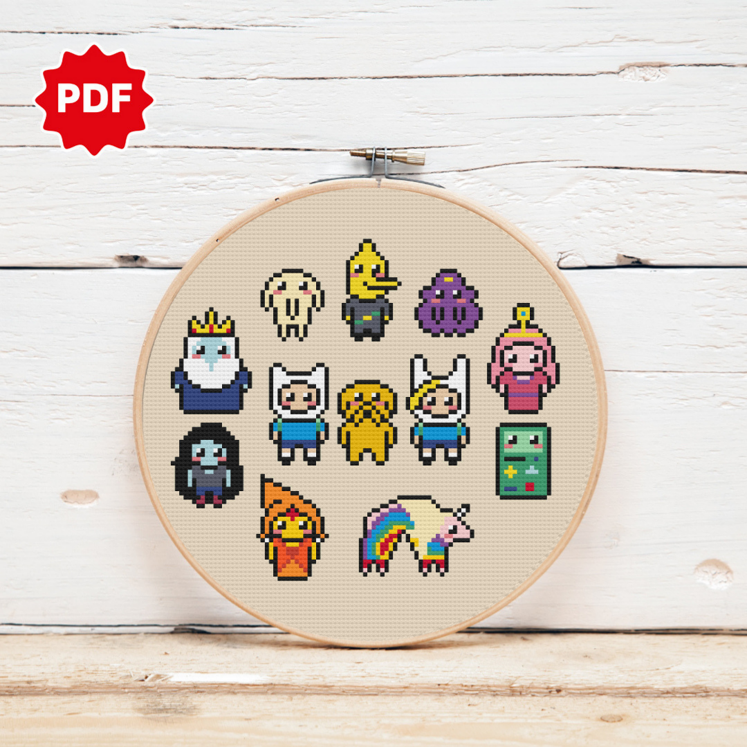 Adventure Time Cross Stitch Pattern, Video Game Cross Stitch Pattern