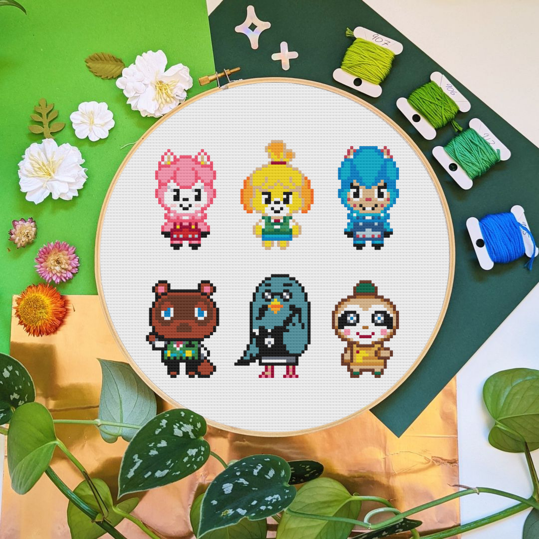 Video Games Cross Stitch Pattern, Animal Crossing Cross Stitch