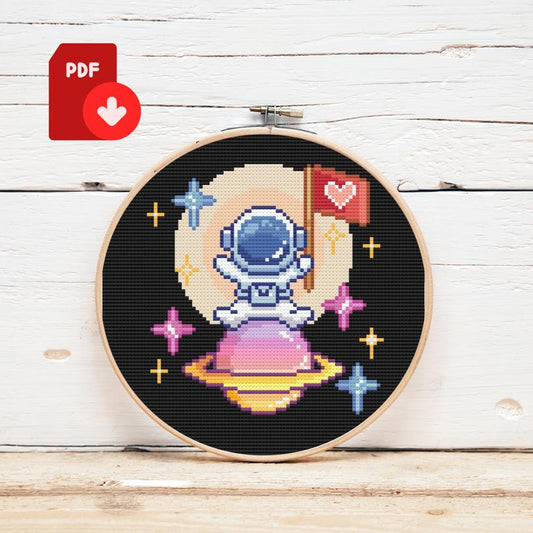 Astronaut Cross Stitch Pattern, Astronaut Cross Stitch 