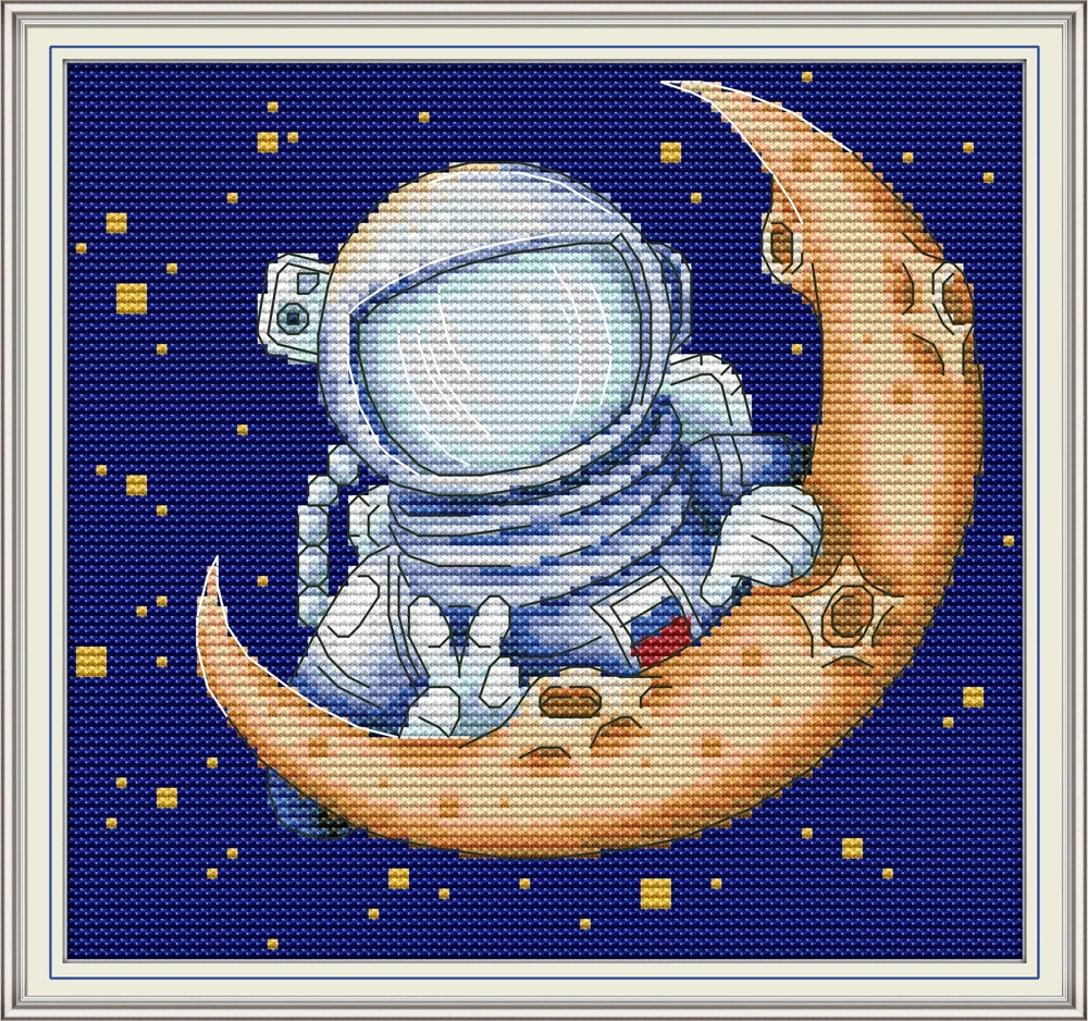 Astronaut Printed Cross Stitch Kit