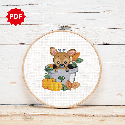 Baby Deer Cross Stitch Pattern