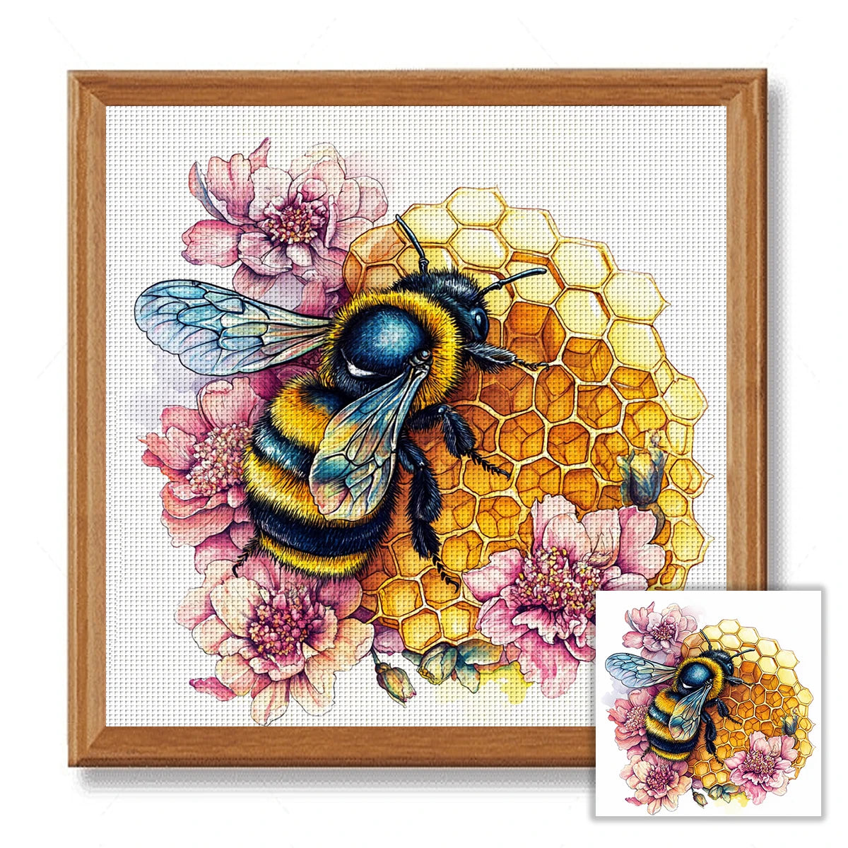 Bee Printed Cross Stitch Kit 