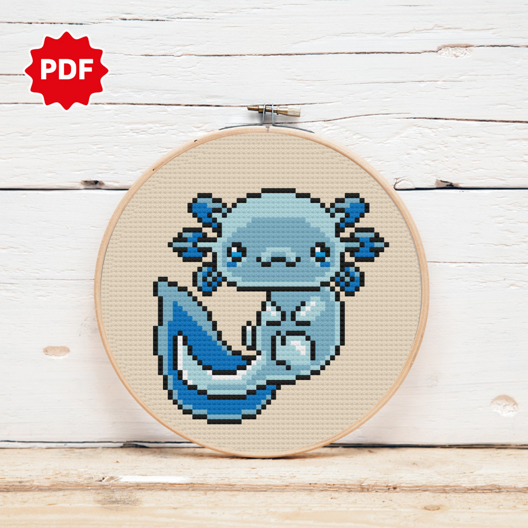 Axolotl Cross Stitch Pattern