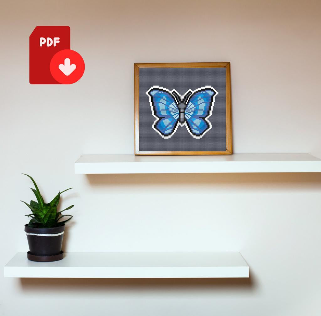 Blue Butterfly Cross Stitch 