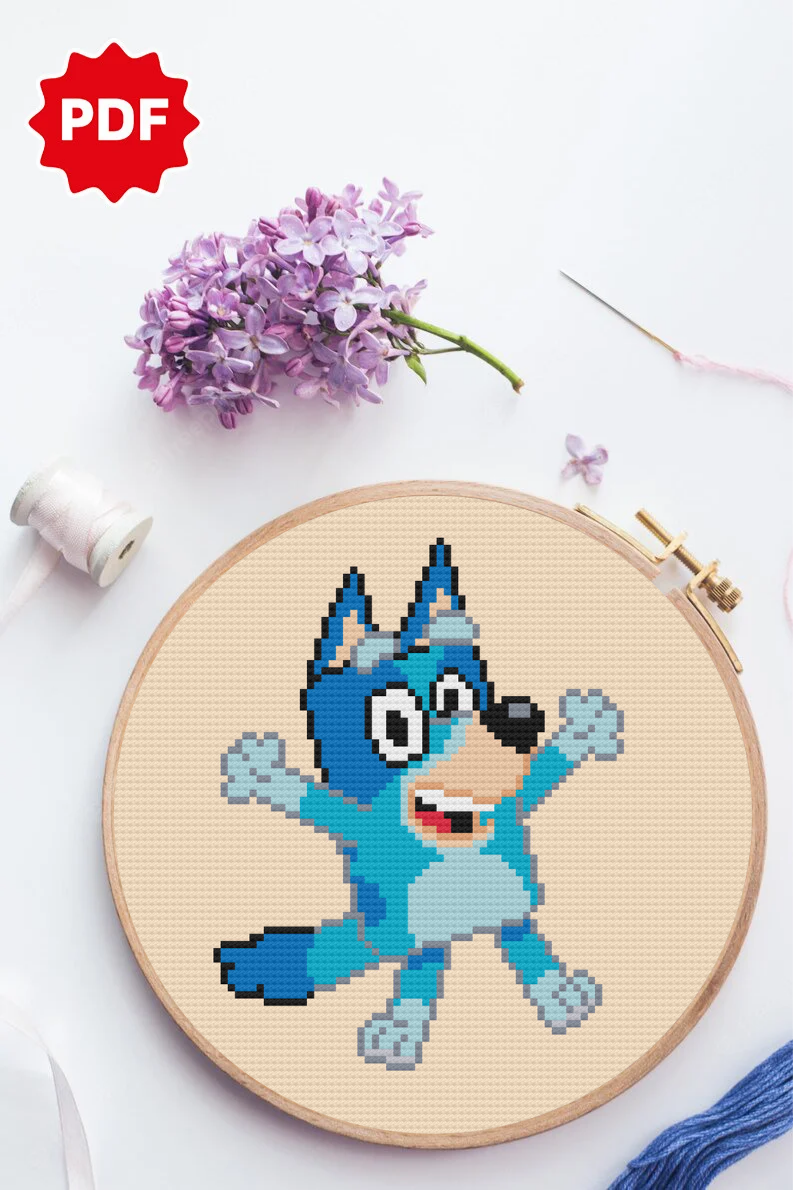 Bluey And Bingo Cross Stitch Pattern