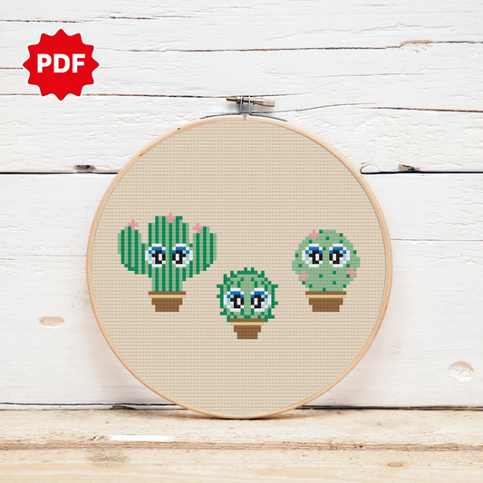 Cactus Cross Stitch Pattern, Cute Cross Stitch Pattern