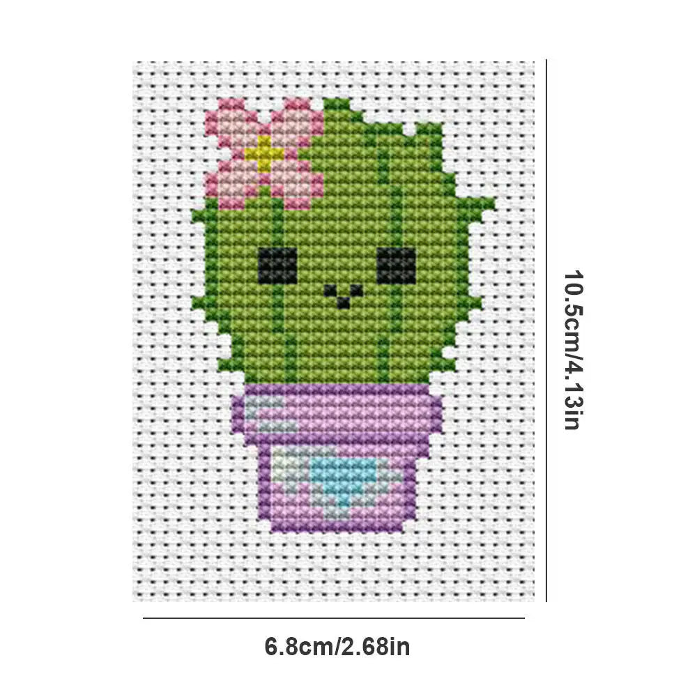 Cactus Printed Cross Stitch Kit