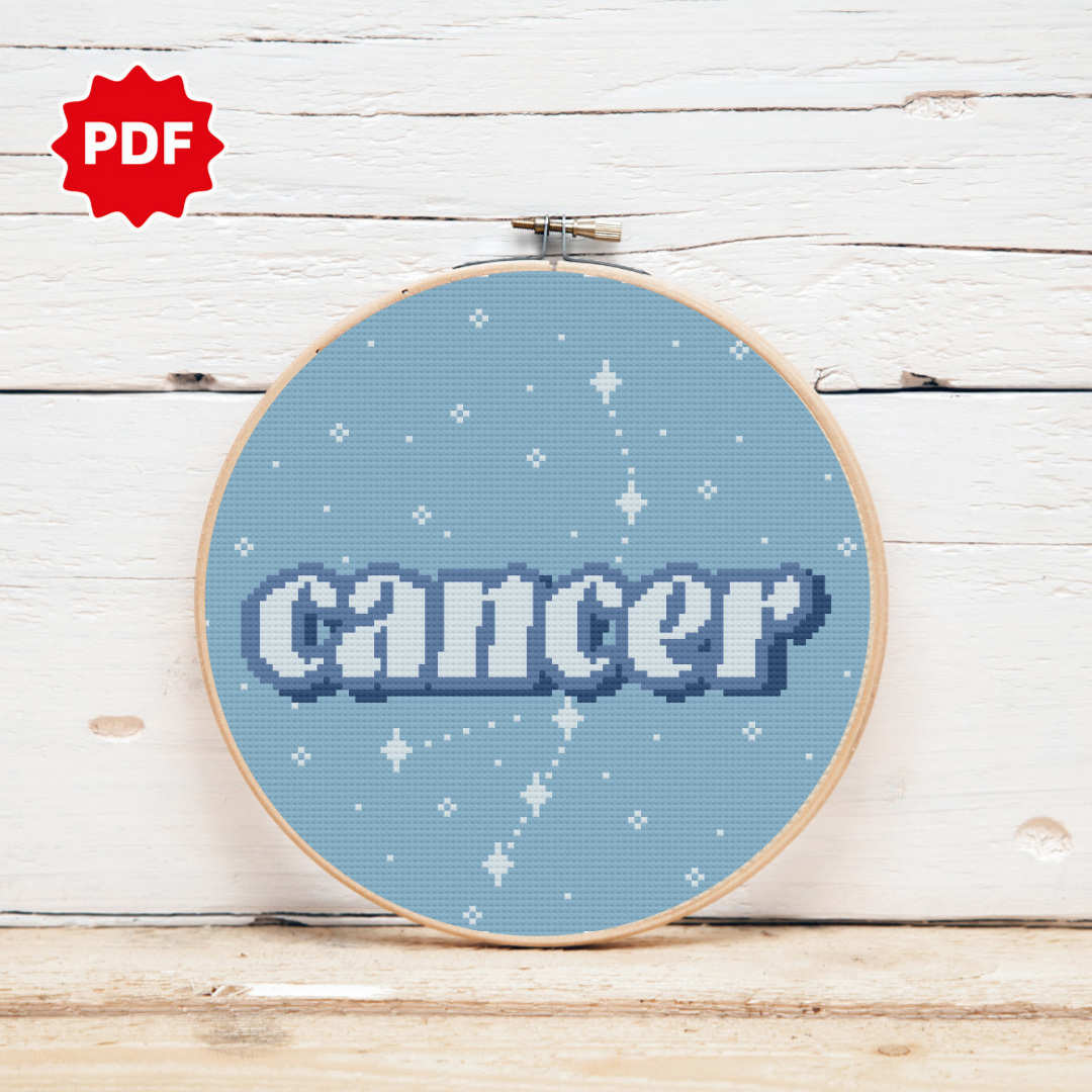 Zodiac Cross Stitch Pattern, Cancer Cross Stitch Pattern 