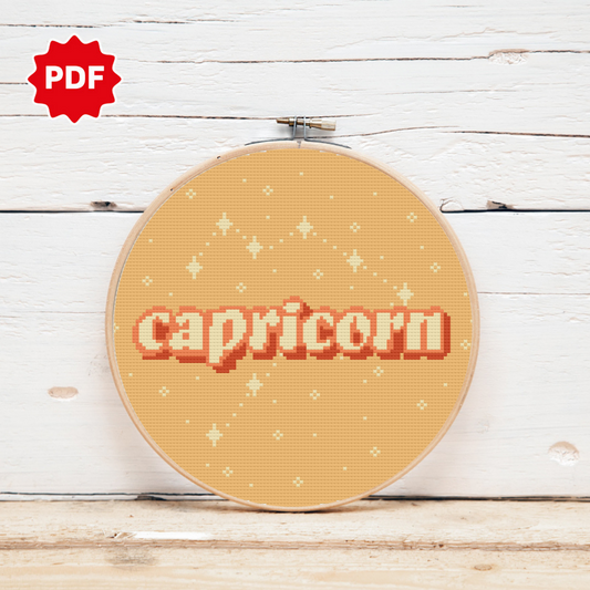 Capricorn Cross stitch pattern, Zodiac Sign Cross Stitch Pattern