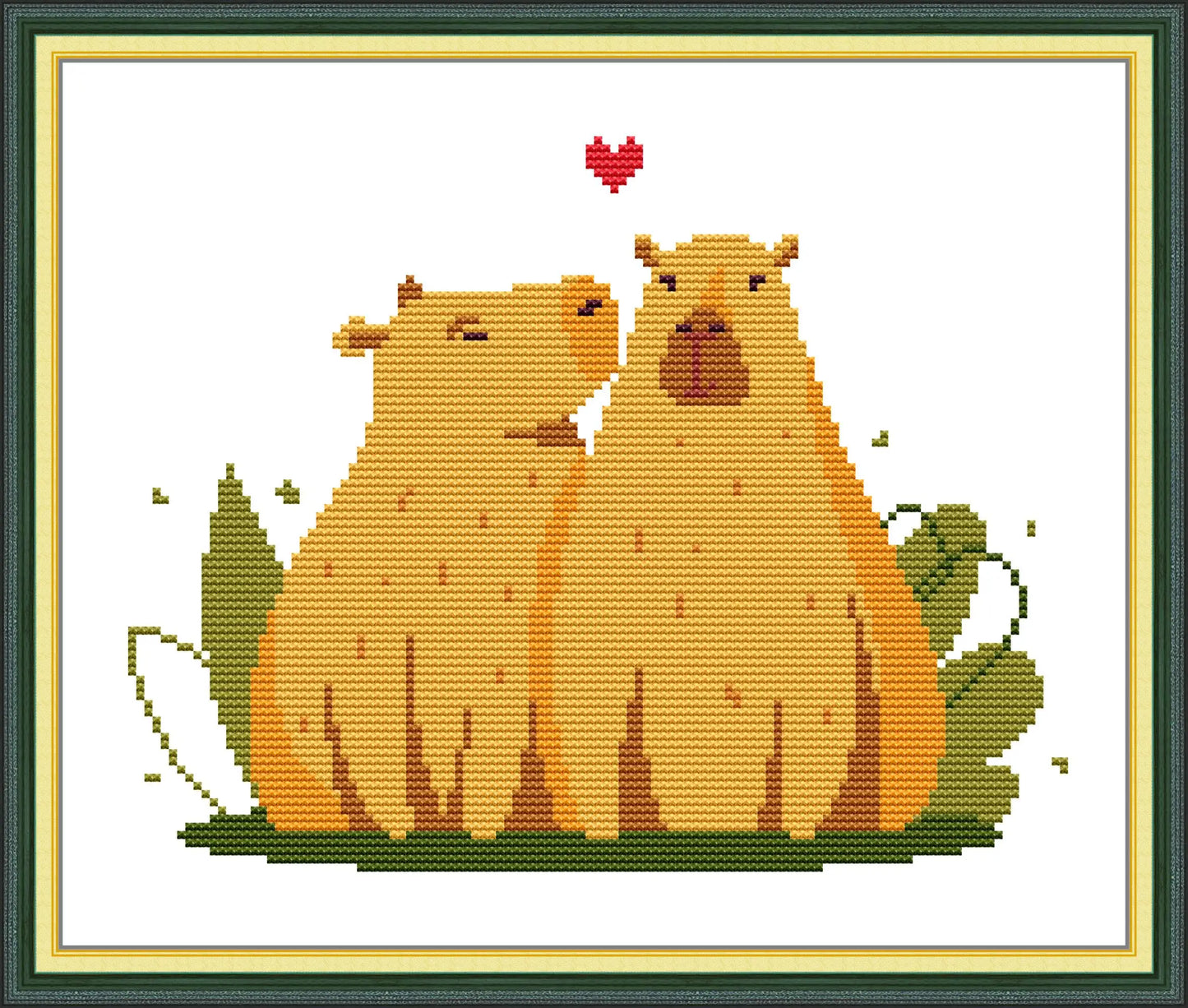 Capybara Cross Stitch Kit, Capybara Printed Cross Stitch Kit