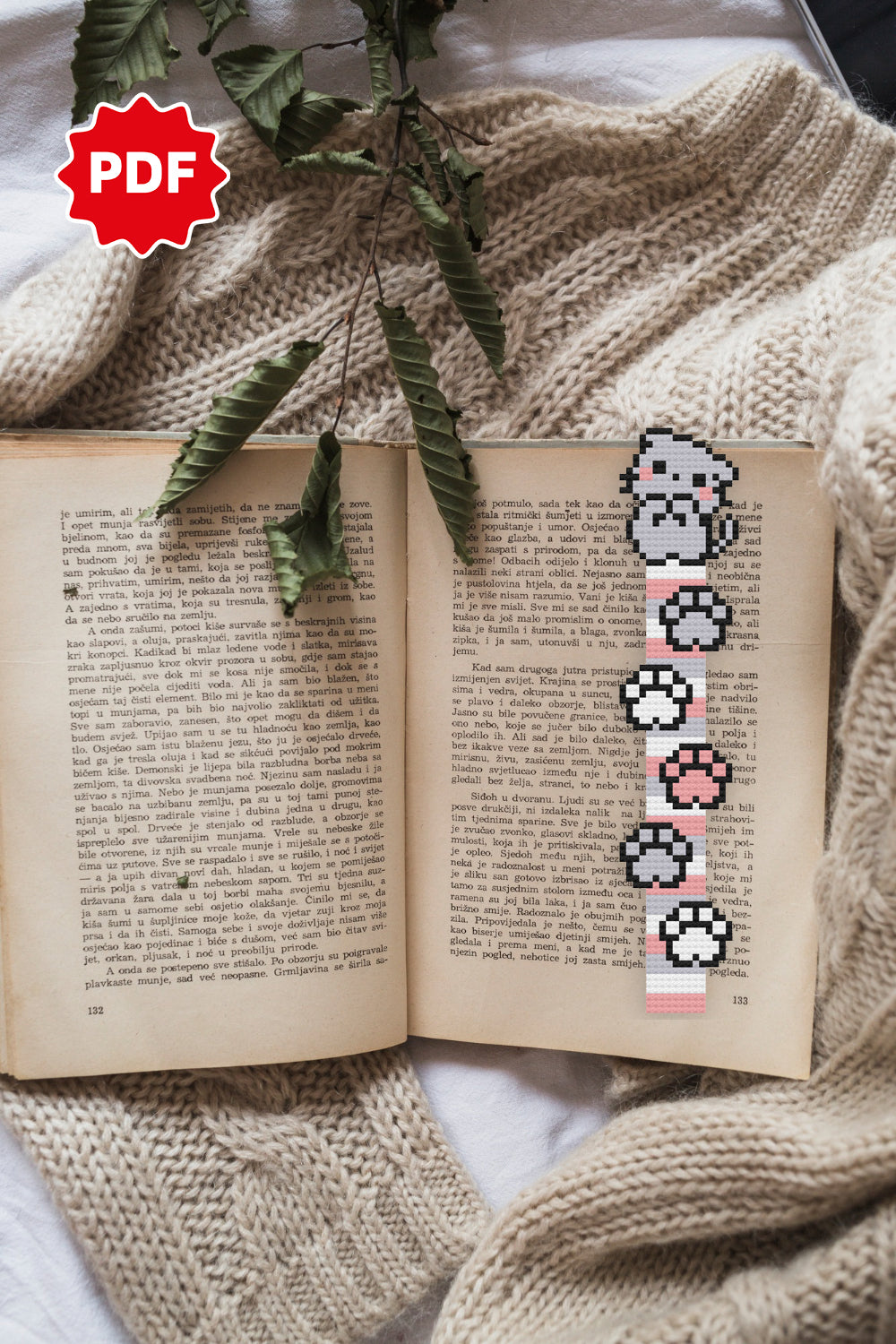 Cat Cross Stitch Pattern, BookMarks Cross Stitch Pattern 