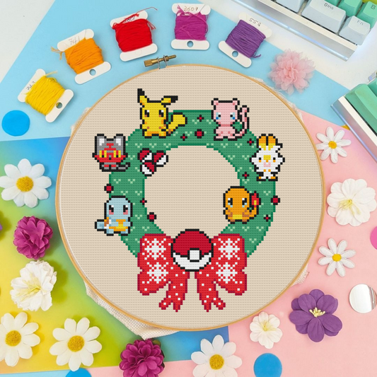 Christmas Cross Stitch Pattern, Pokemon Cross Stitch Pattern 