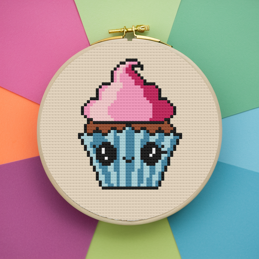 Cute Cupcake Cross Stitch Pattern