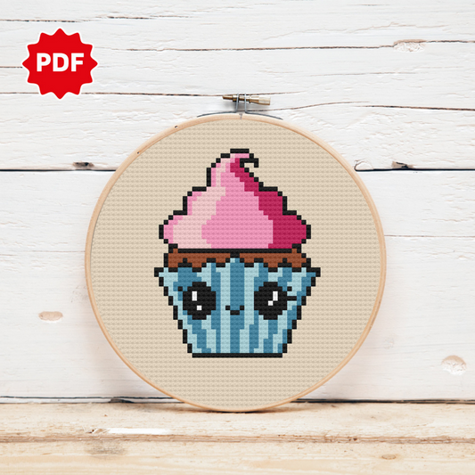 Cupcake Cross Stitch Pattern, Food Cross Stitch Pattern