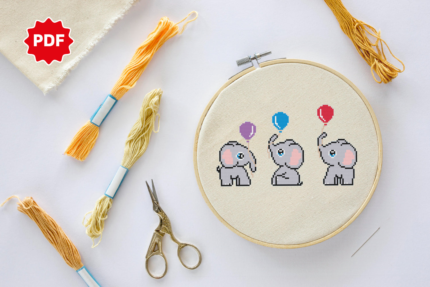 Elephant Cross Stitch Pattern