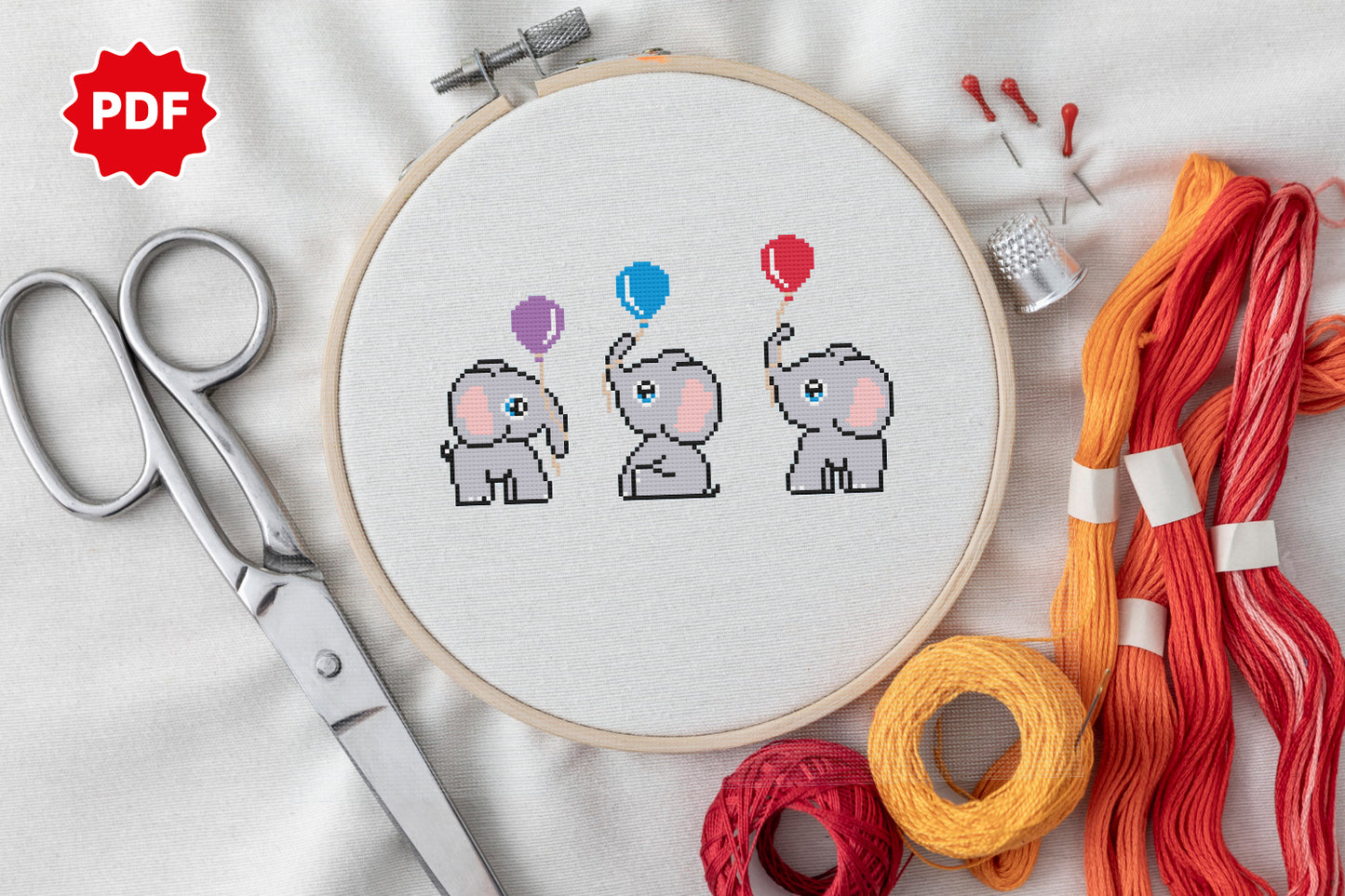 Small Elephant Cross Stitch Pattern