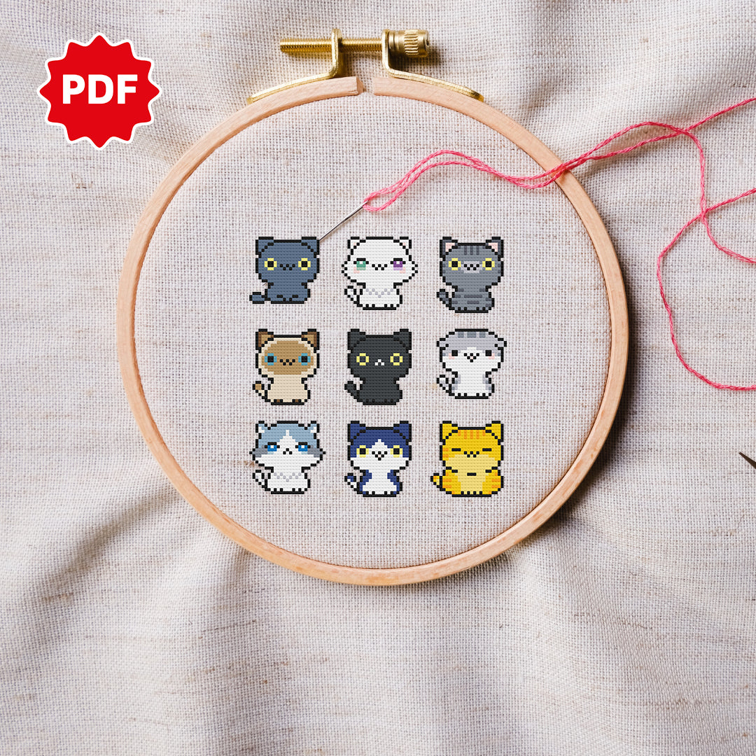Cute Little Cats Cross Stitch Pattern