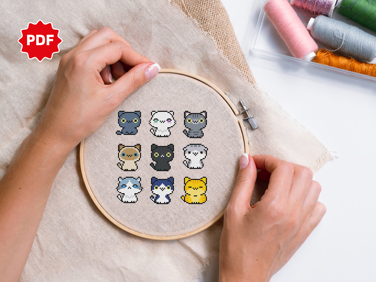Easy Cat Cross Stitch Pattern