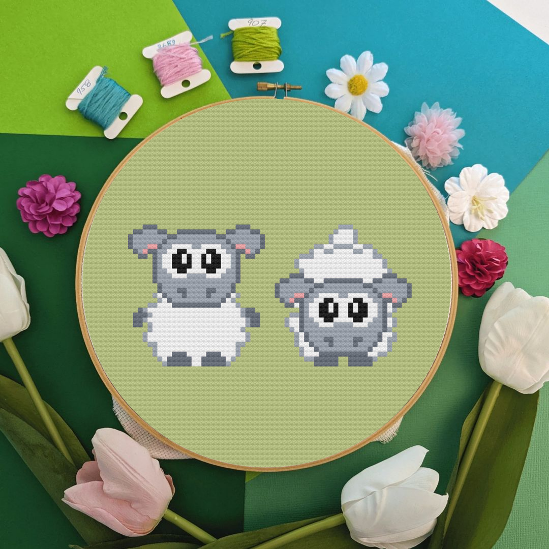 Cute Sheep Cross Stitch Pattern
