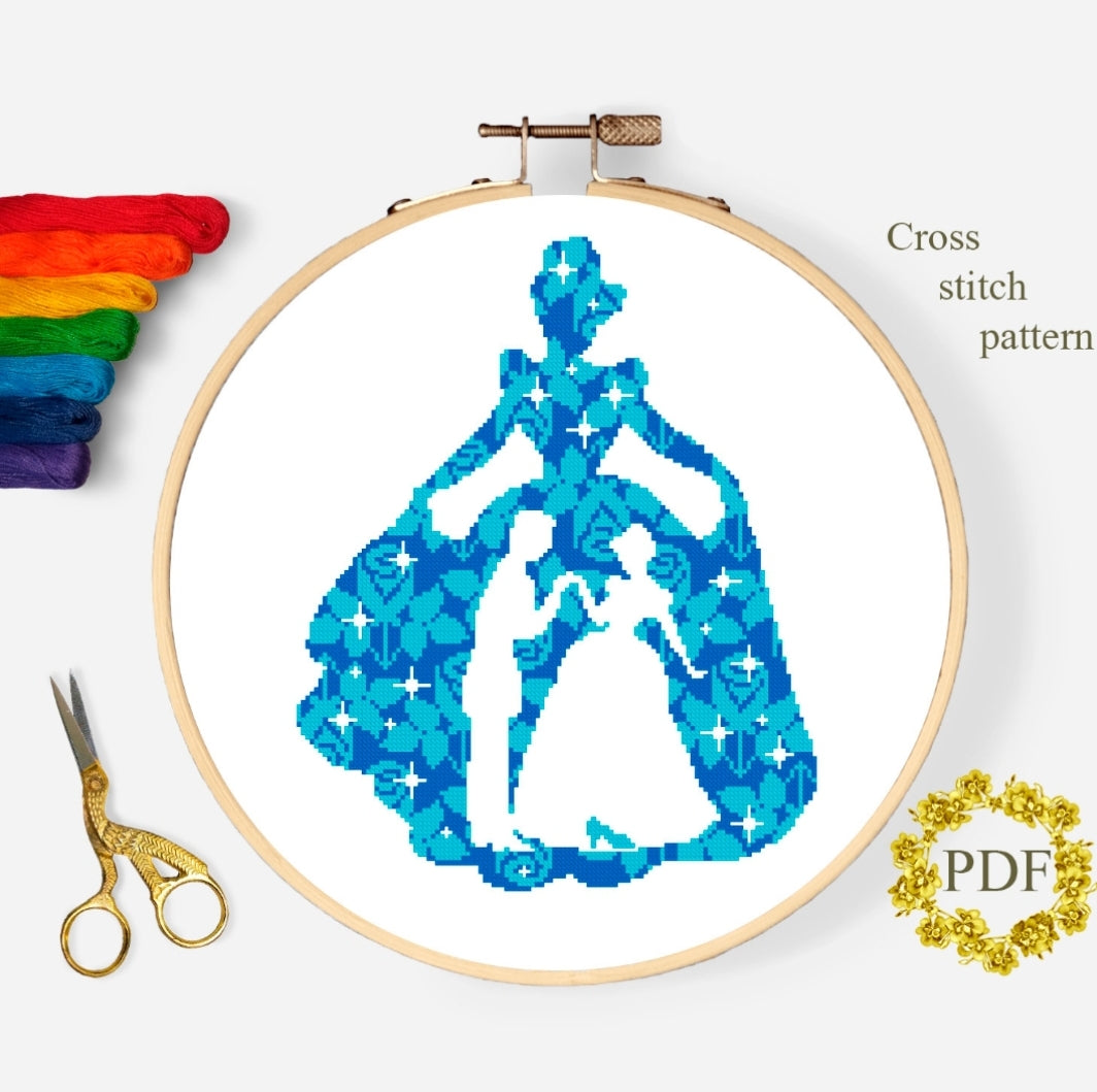 Cinderella Cross Stitch Pattern, Disney Cross Stitch Pattern 