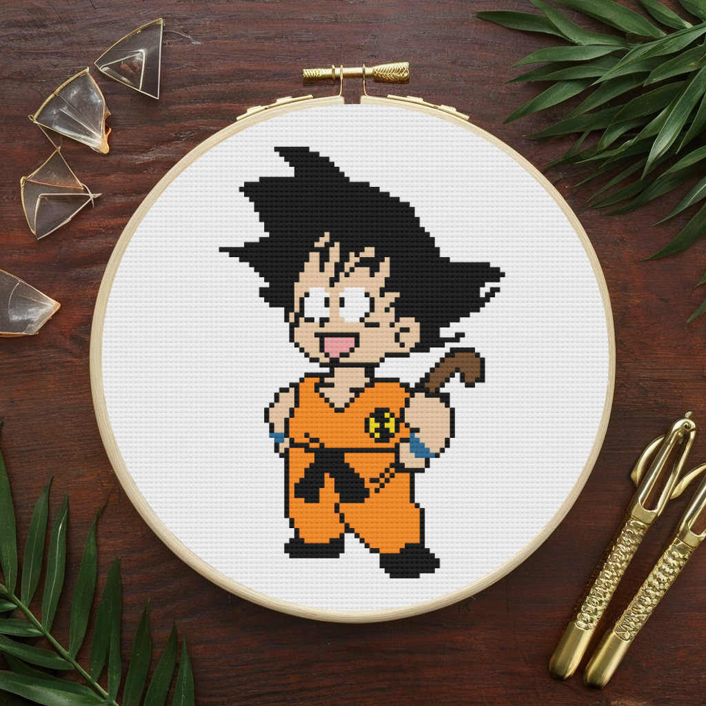 Dragon Ball Z Cross Stitch Pattern, Son Goku Cross Stitch Pattern