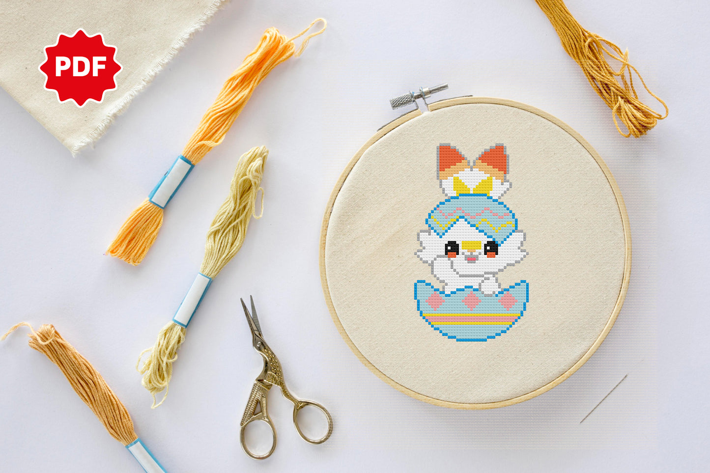 Easter Egg Bunny Cross Stitch 