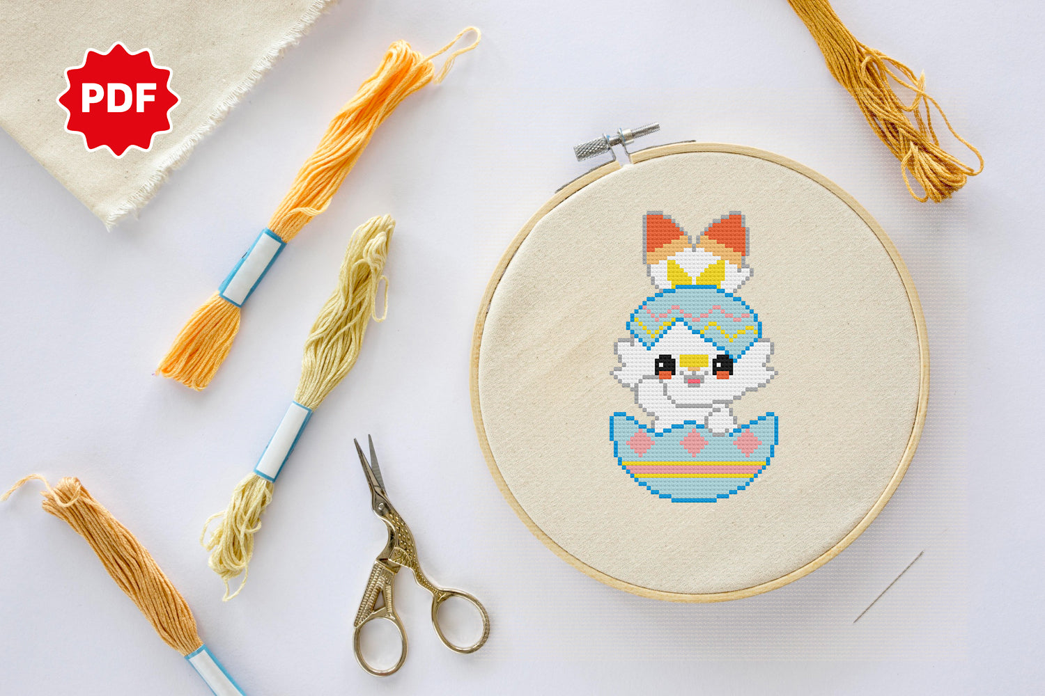 Easter Egg Bunny Cross Stitch 